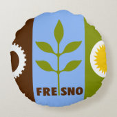 フレスノ（カリフォルニア）市国旗 ラウンドクッション (裏面)