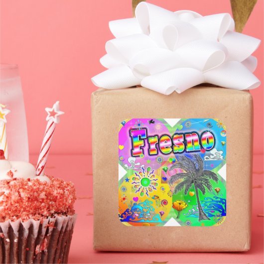 フレスノQuadroシーズンステッカー スクエアシール (パーティー)