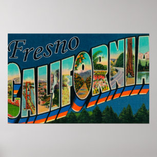 フレズノ、カリフォルニア-大きい手紙場面2 ポスター