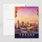 フレズノ, カリフォルニア, 都市スカイライン, 旅行 ポストカード (正面/裏面)