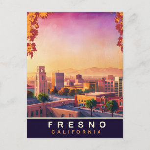 フレズノ, カリフォルニア, 都市スカイライン, 旅行 ポストカード