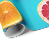 フレッカラフルシュオレンジとグレープファーの果実のパターン ラッピングペーパー (ロールコーナー)