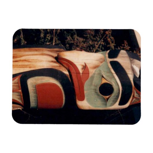 フレックス冷蔵庫トーテムポールアラスカ写真設計 マグネット (横)