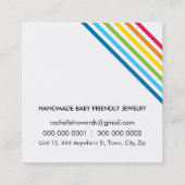 フレックールシュモダンカラフルはっきりしたレインボーストライプ スクエア名刺 (裏面)