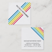 フレックールシュモダンカラフルはっきりしたレインボーストライプ スクエア名刺 (正面/裏面)