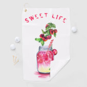 フレッシュさくらんぼドリンクゴルフタオル – カスタム文字 ゴルフタオル (インサイチュ)