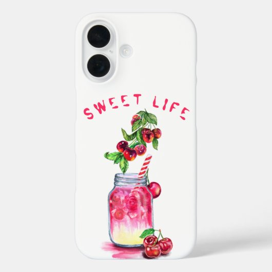 フレッシュさくらんぼドリンクiPhoneケース – カスタム文字 Case-Mate iPhoneケース (裏面)