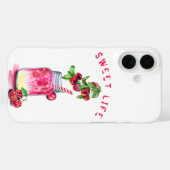 フレッシュさくらんぼドリンクiPhoneケース – カスタム文字 Case-Mate iPhoneケース (裏面 (横))
