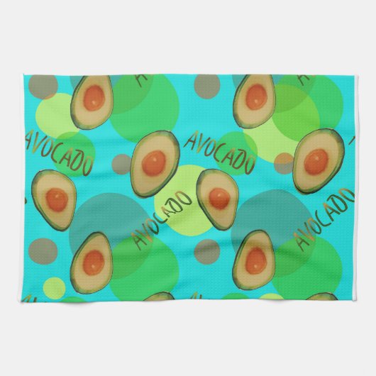 フレッシュでおもしろいのアボカド キッチンタオル (横)