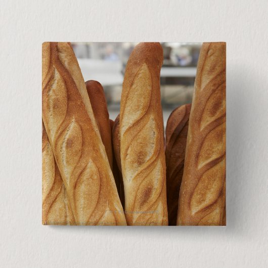 フレッシュで熱いバゲット 缶バッジ (正面)