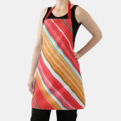 フレッシュと明るい赤と黄ストライプ色 エプロン (インサイチュ)