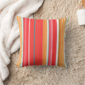 フレッシュと明るい赤と黄ストライプ色 クッション (ブランケット)