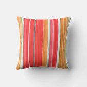 フレッシュと明るい赤と黄ストライプ色 クッション (裏面)