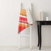 フレッシュと明るい赤と黄ストライプ色 シェルパブランケット (インサイチュ)