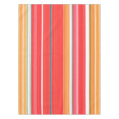フレッシュと明るい赤と黄ストライプ色 テーブルクロス (正面)