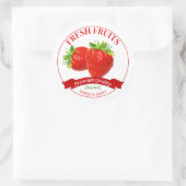 フレッシュなイチゴのラベルのシール ラウンドシール (バッグ)