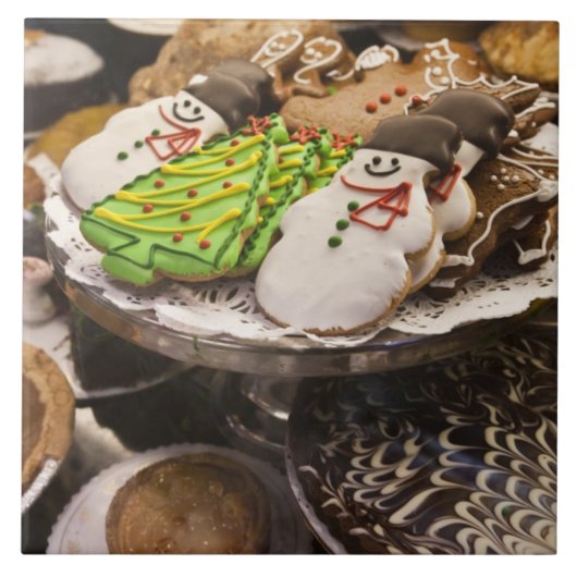 フレッシュなクリスマスクッキーのプレート タイル (正面)