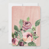 フレッシュなサーモンピンクとマーズラフラワーのエレガントな洗礼式 招待状 (裏面)