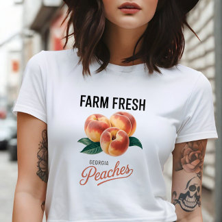 フレッシュなジョージア産の桃 桃好き Tシャツ