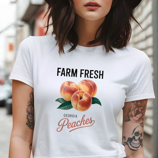 フレッシュなジョージア産の桃 桃好き Tシャツ