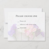 フレッシュなスイートピー RSVP カード (裏面)