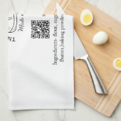 フレッシュなパン焼き屋に名前成分を追加Q rコードh キッチンタオル (四つ折り)