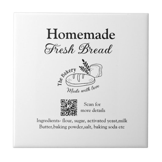フレッシュなパン焼き屋に名前成分を追加Q rコードh タイル (正面)