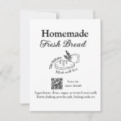 フレッシュなパン焼き屋に名前成分を追加Q rコードh ノートカード (正面)