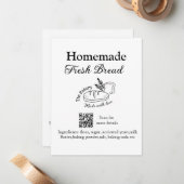 フレッシュなパン焼き屋に名前成分を追加Q rコードh ノートカード (正面/裏面インサイチュ)