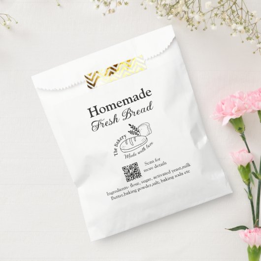 フレッシュなパン焼き屋に名前成分を追加Q rコードh フェイバーバッグ (封をした状態)