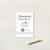 フレッシュなパン焼き屋に名前成分を追加Q rコードh ポストイット (デスク上)