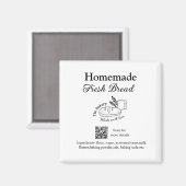 フレッシュなパン焼き屋に名前成分を追加Q rコードh マグネット (正面/裏面)