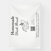 フレッシュなパン焼き屋に名前成分を追加Q rコードh 横断幕 (縦)