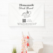 フレッシュなパン焼き屋に名前成分を追加Q rコードh 横断幕 (インサイチュ)