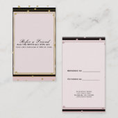 フレッシュなピンクとゴールドのコンフェッティ モダンな紹介プログラム 紹介カード (正面/裏面)