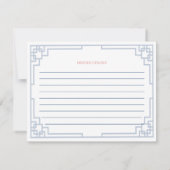 フレッシュなピンクのジンジャージャー チャイナイザリー レシピ カード (裏面)