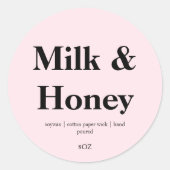 フレッシュなピンクのパッケージ キャンドル ブランド 手作り ラウンドシール (正面)