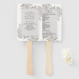 フレッシュなピンク グレイ ローズ フローラル ウォーターカラー プログラム ハンドファン