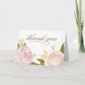 フレッシュなブッシュピンクのガーデンローズ ボタニカル 卒業 サンキューカード (正面)