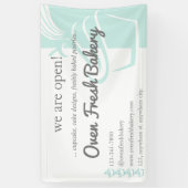 フレッシュなミントグリーンのカップケーキ専門店オープン！ 横断幕 (縦)