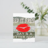 フレッシュな唇、元気な雰囲気:「フレッシュさを保って、気分を上げて」 案内ポストカード (スタンド正面)