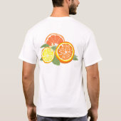 フレッシュな柑橘類のスライス オレンジ レモン Tシャツ (裏面)