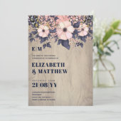 フレッシュな桜色と淡い青のローズゴールドの花柄がおしゃれなウェディングスタイル (スタンド正面)