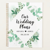 フレッシュな葉の植物造成ダイヤモンドフレ結婚ーム プランナー手帳 (正面)