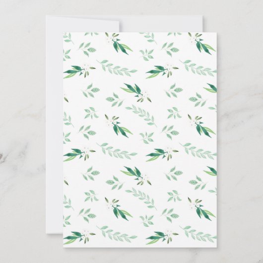 フレッシュな葉ボタニカルミントダイヤモンドフレームシック セーブザデート (裏面)