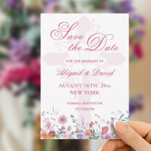 フレッシュな野の花の宗教的な結婚式の事前告知