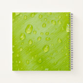 フレッシュな雨粒と紫のハート感謝 ノートブック (裏面)