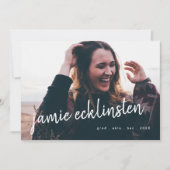 フレッシュはっきりしたとスクリプトのグラード名2枚の写真 案内状 (正面)