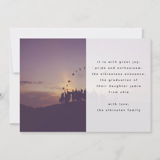 フレッシュはっきりしたとスクリプトのグラード名2枚の写真 案内状 (裏面)