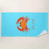 フレッシュはっきりしたシンプルビーチクリーンカスタムカニ ビーチタオル (正面)